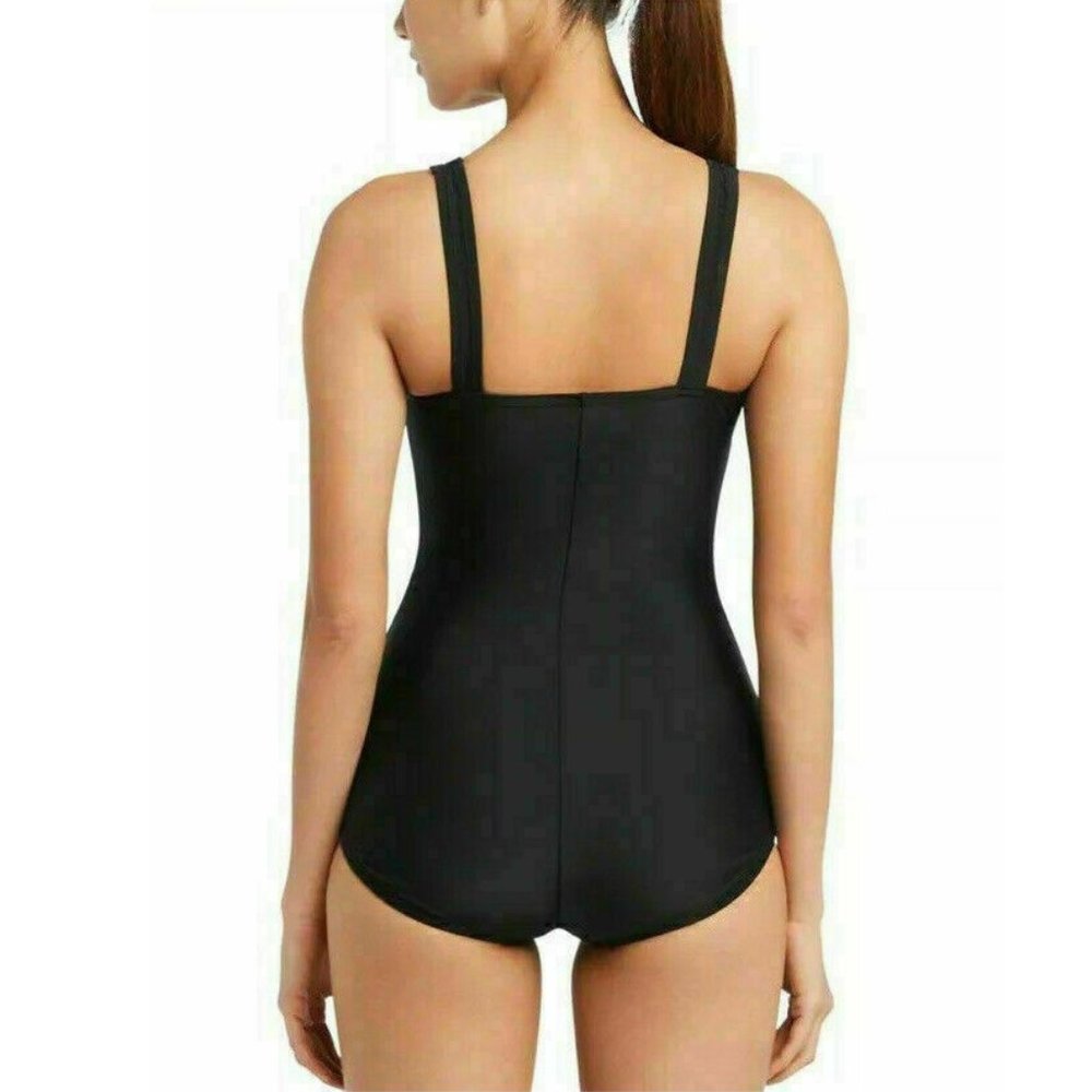 SPEEDO Women One Piece Swimsuit, Shirred Sides Moderate Cut - Picture 2 of 9